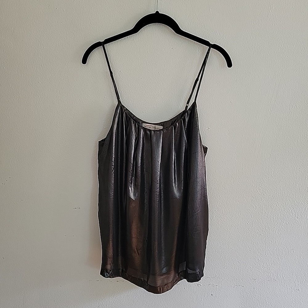 Banana Republic Heritage Aubrey Satin Camisole Medium Gunmetal Gray Chic Glam